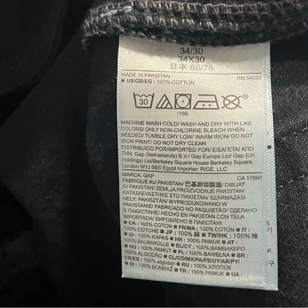 Gap Jeans Straight Dark Blue Black (Knox) Size 34 x 30